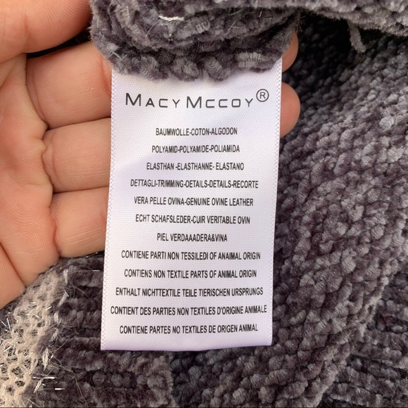 Macy McCoy Grey Stripe Knit Sweater size O/S (fits M) - Picture 5 of 7